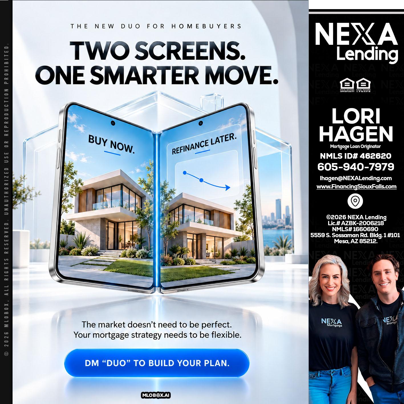 TWO SCREENS - Lori Hagen & Tony Bartholomaus -Mortgage Brokers