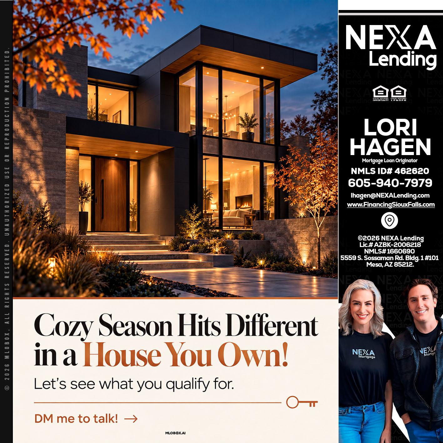 COZY SEASON - Lori Hagen & Tony Bartholomaus -Mortgage Brokers