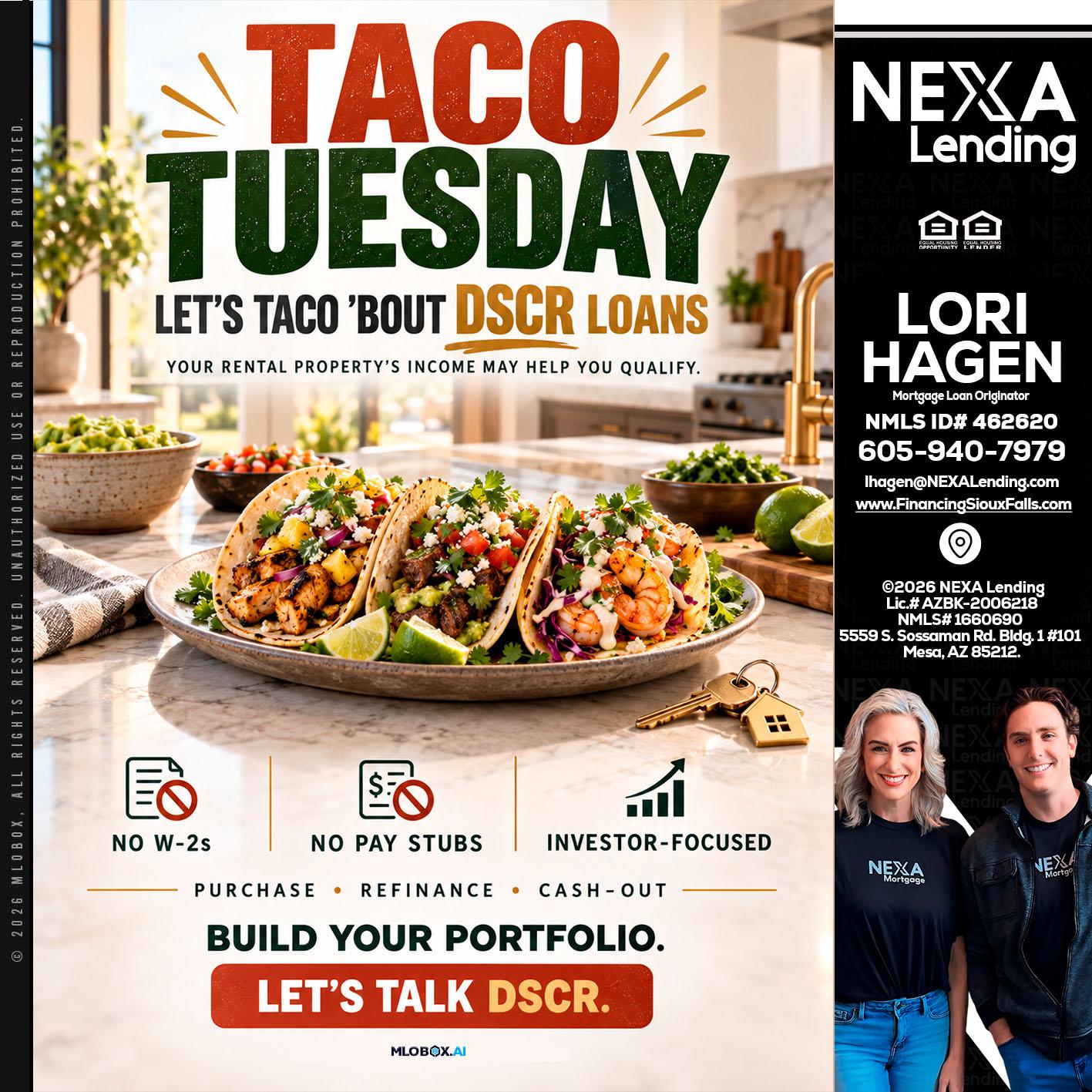TACO TUESDAY - Lori Hagen & Tony Bartholomaus -Mortgage Brokers