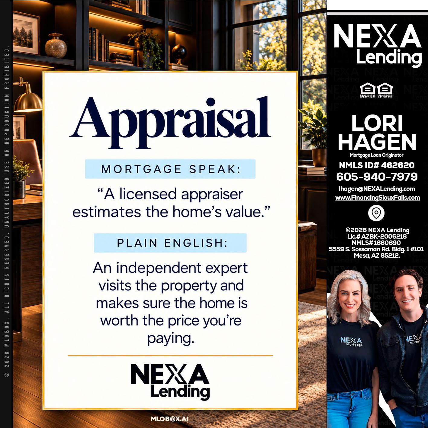 appraisal - Lori Hagen & Tony Bartholomaus -Mortgage Brokers