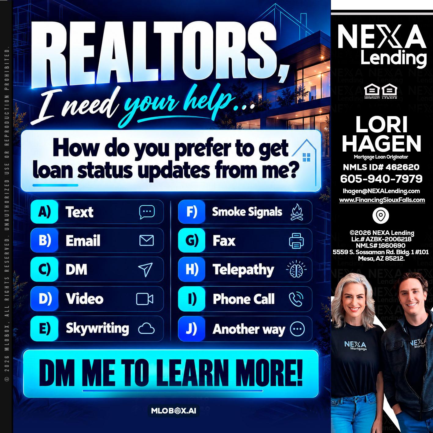 REALTORS - Lori Hagen & Tony Bartholomaus -Mortgage Brokers