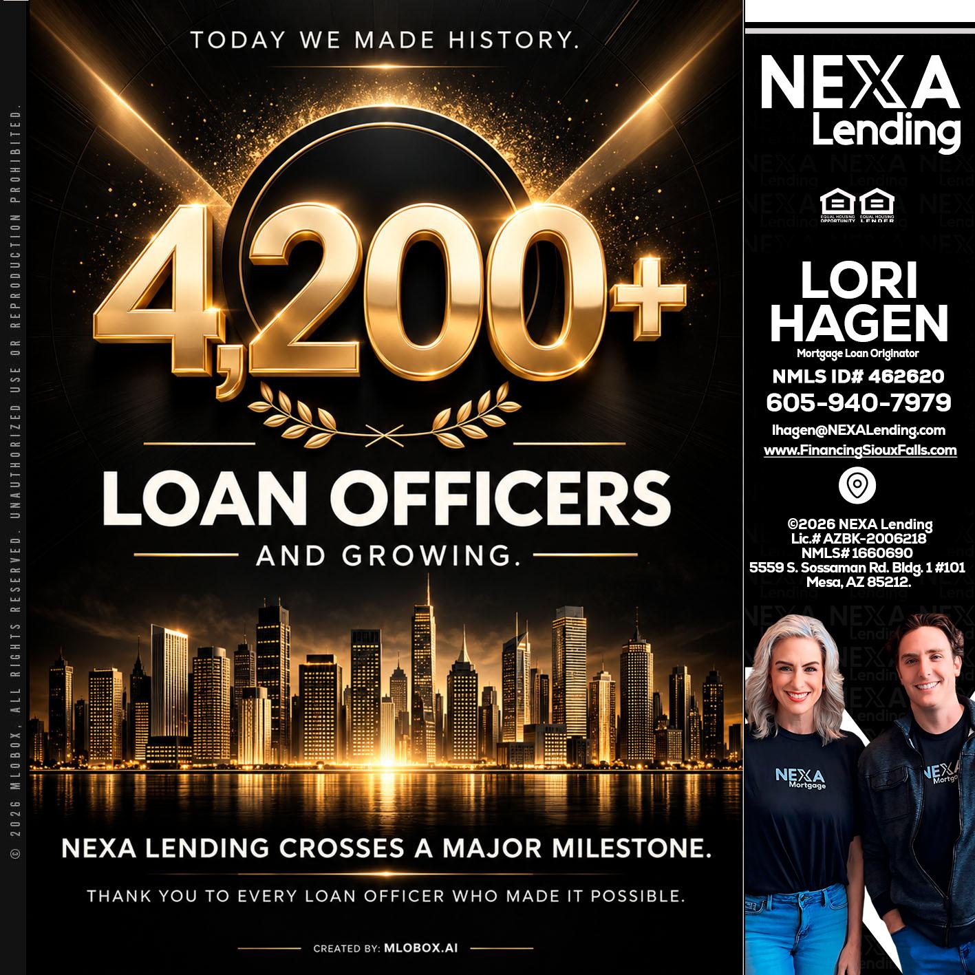 4200+. MLOs - Lori Hagen & Tony Bartholomaus -Mortgage Brokers