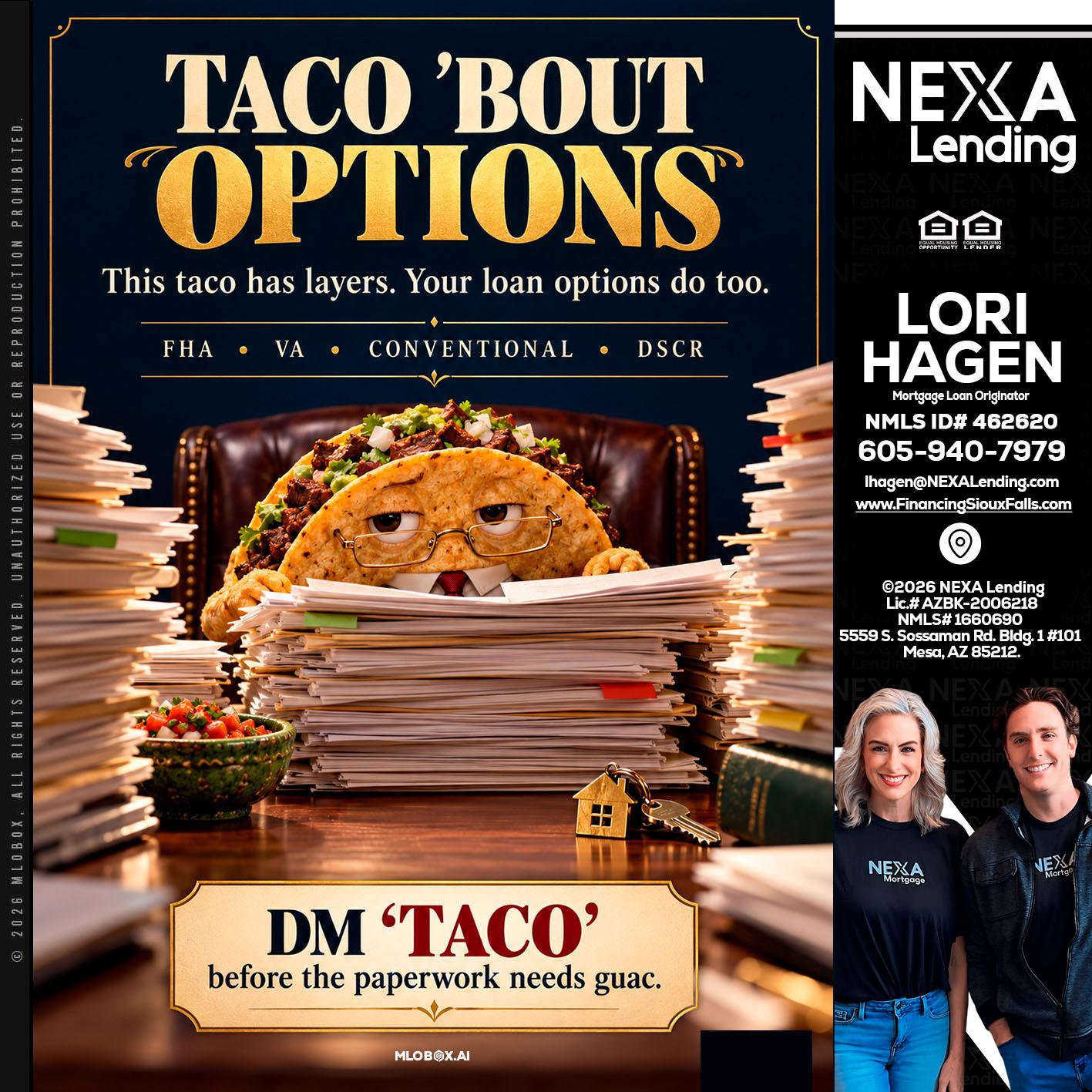 TACO BOUT - Lori Hagen & Tony Bartholomaus -Mortgage Brokers